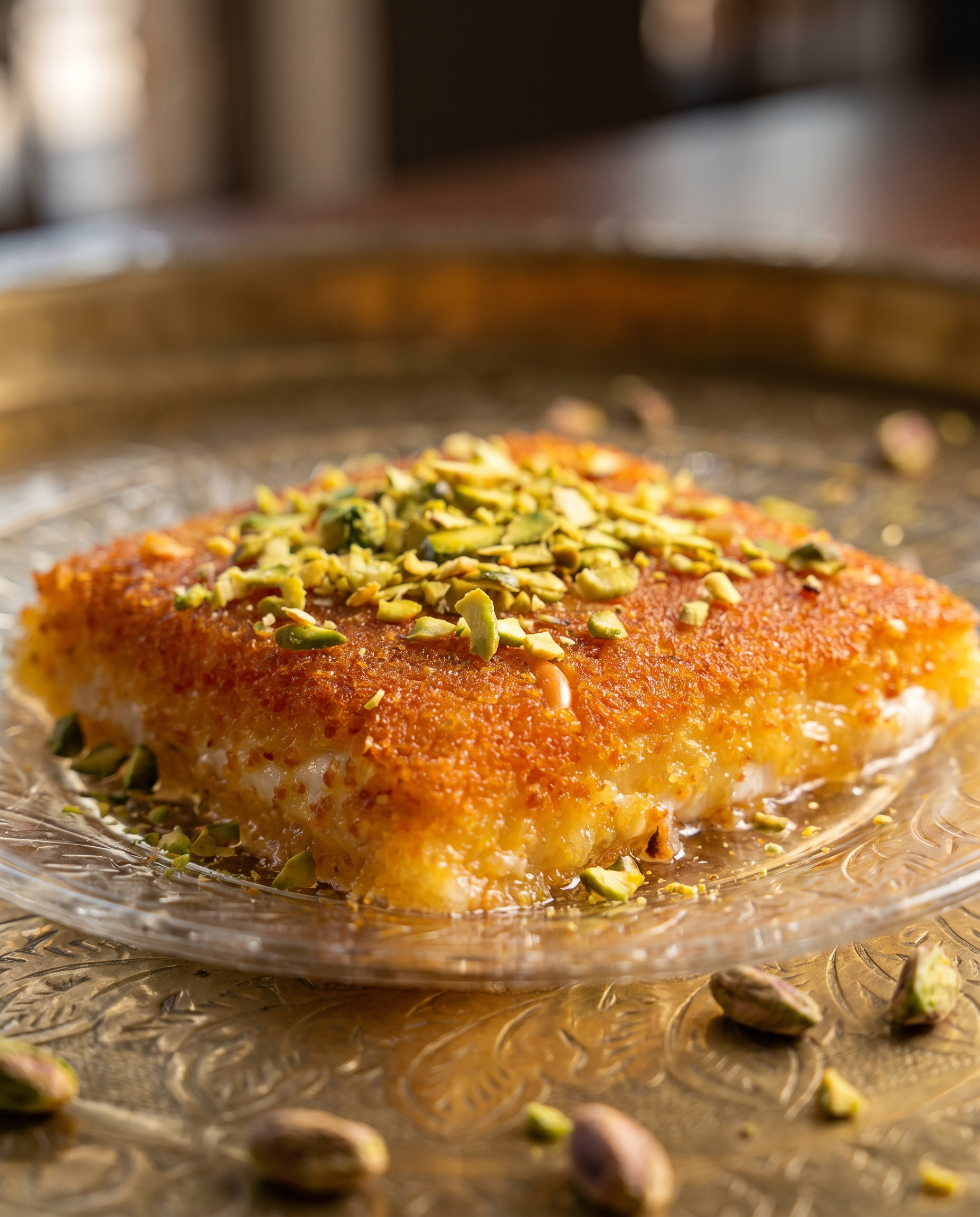 Honey-soaked baklava with pistachios