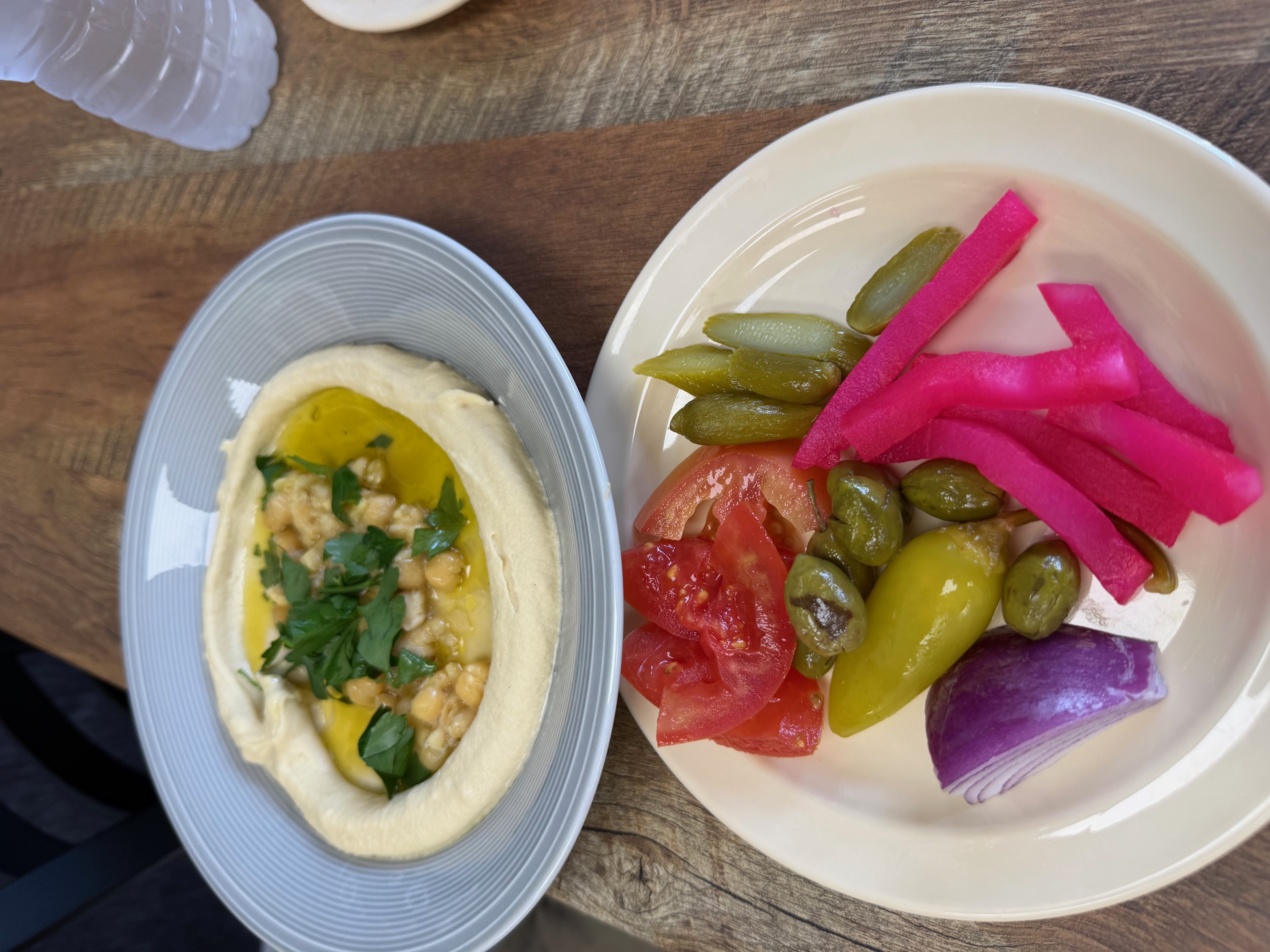 Hummus and fresh salad